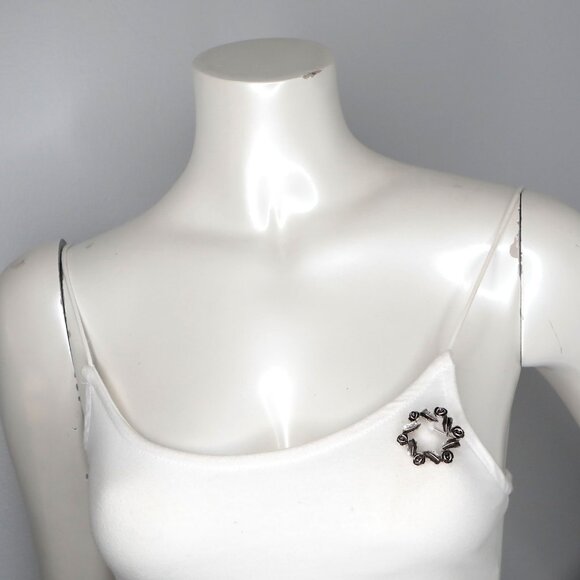 Vintage Sarah Coventry Silver Tone Rose Wreath Brooch Pin 80s Jewelry Designer - Picture 5 of 8
